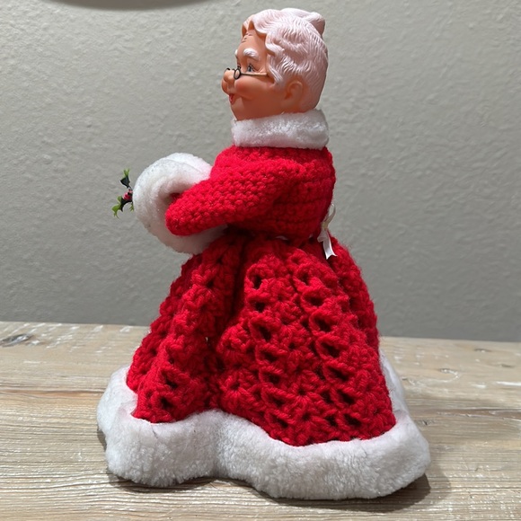 Vintage Mrs. Claus with Handmade Red Crochet Dress - Picture 3 of 9